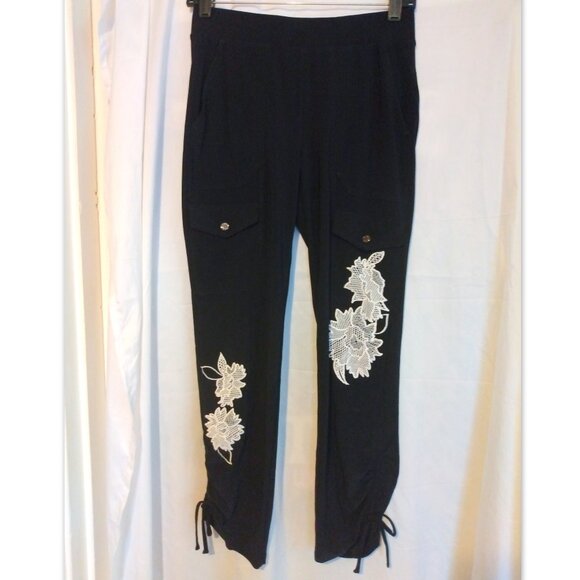 White House Black Market Pants - WHBM Cargo Leggings XXS Ruched Hem Romantic Utility Balletcore Coquette Lace